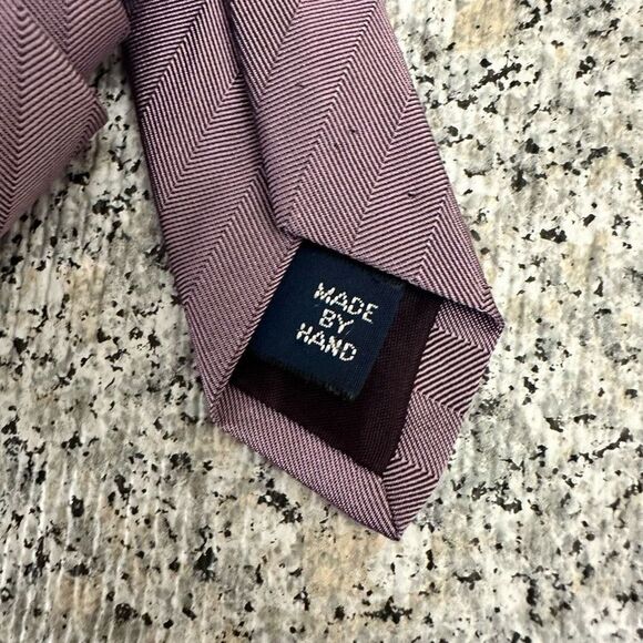 POLO by Ralph Lauren Purple 100% Silk Polo LOGO Mens Necktie - Picture 3 of 7